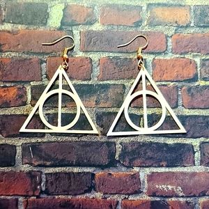 Harry potter wooden earrings.